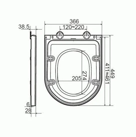 Сидения для унитаза Cersanit Slim Wrap K11-2343-PT Soft Close дюропласт 30412 - фото 3