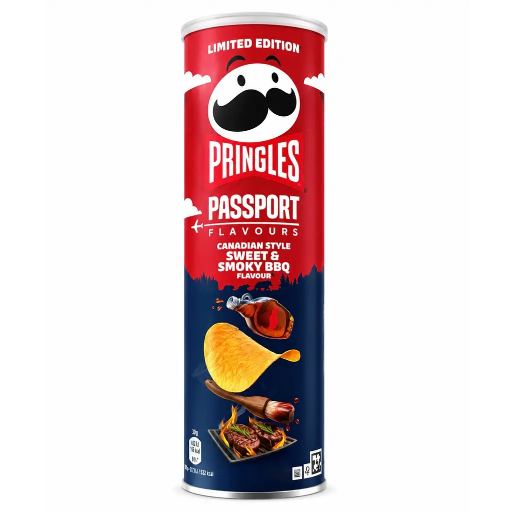 Чипсы Pringles Passport Flavours Canadian Style Sweet & Smoky BBQ со вкусом сладкого дымного барбекю 165 г
