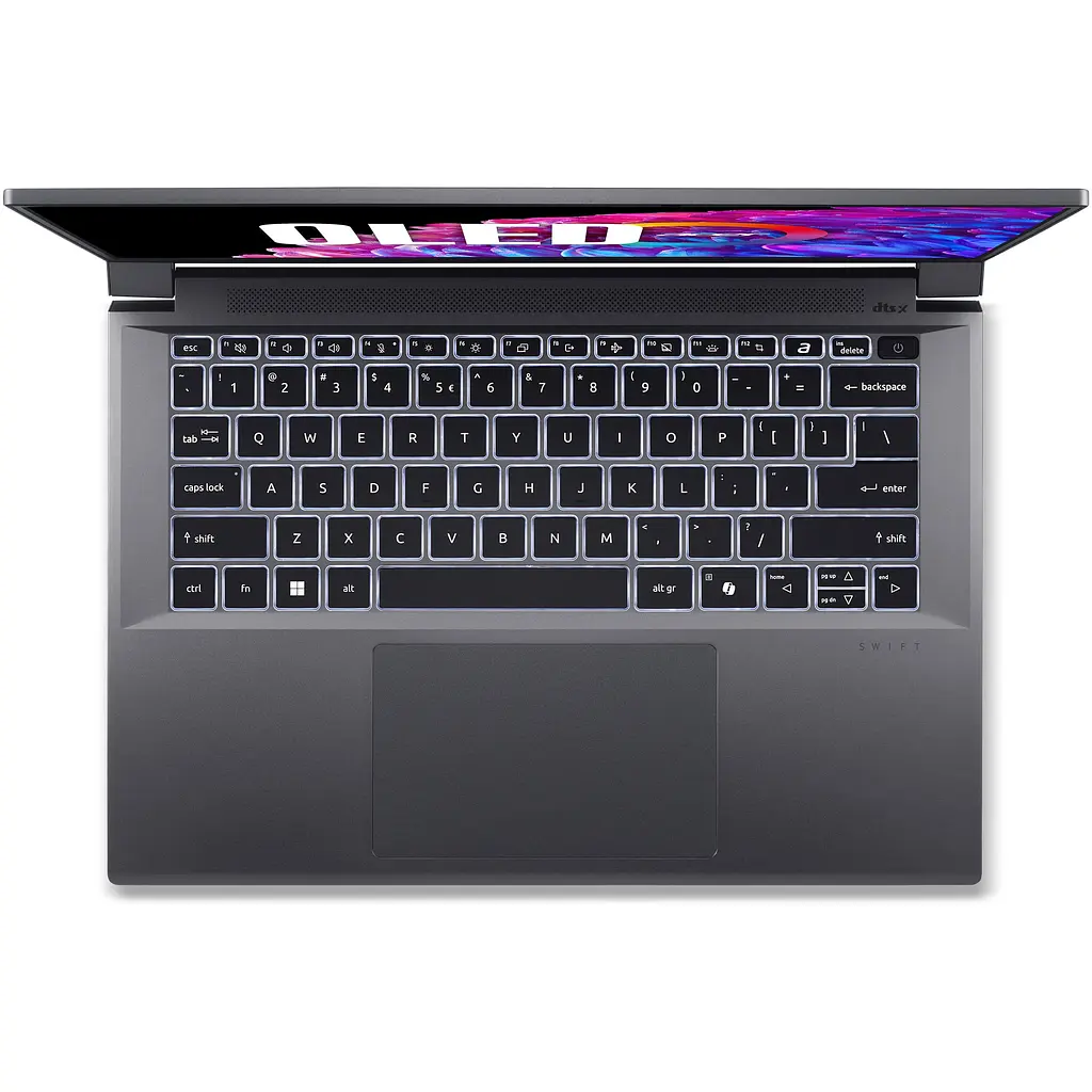 Ноутбук Acer Swift X 14 OLED SFX14-72G-5043 з процесором Intel Core Ultra 5 125H pana la 4.5GHz, 14.5'', 2.8K OLED 120Hz, 16GB LPDDR5X RAM, 1TB SSD, NVID Home, Steel сірий - фото 7