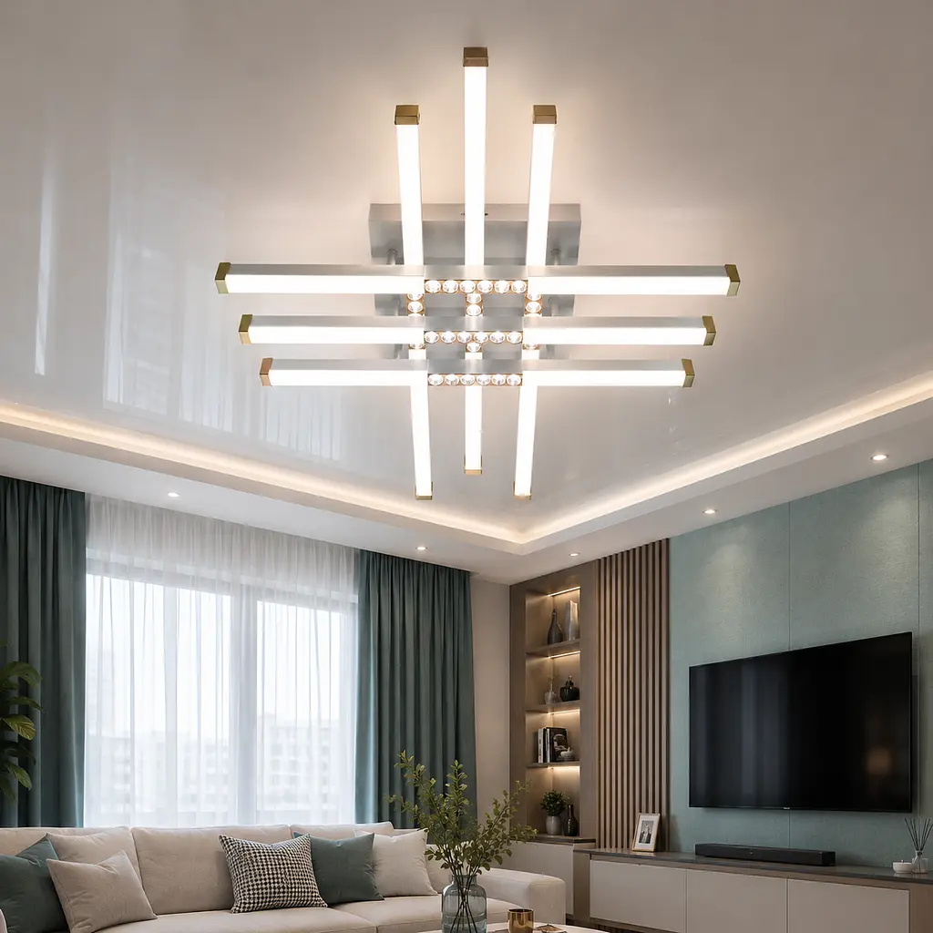 Сучасна стельова LED-люстра Diasha 2532WH+WH dimmer біла, 60 Вт, з пультом і димером, 68 см, 6-16m2 - фото 2