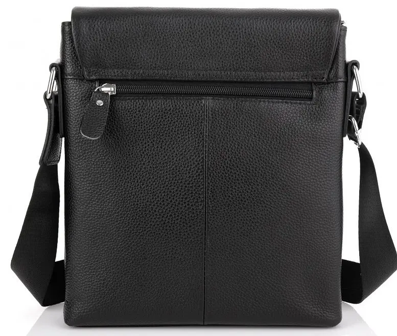 Сумка чоловіча з натуральної шкіри Tiding Bag Чорна - фото 2