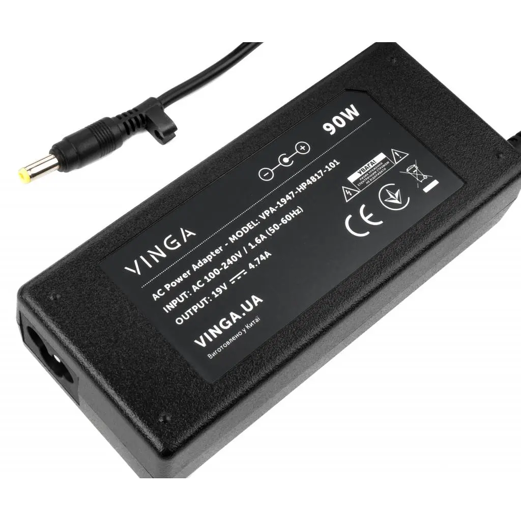 Блок живлення до ноутбуку Vinga HP 90W 19V 4.74A 4.8x1.7 (VPA-1947-HP4817-101) - фото 3