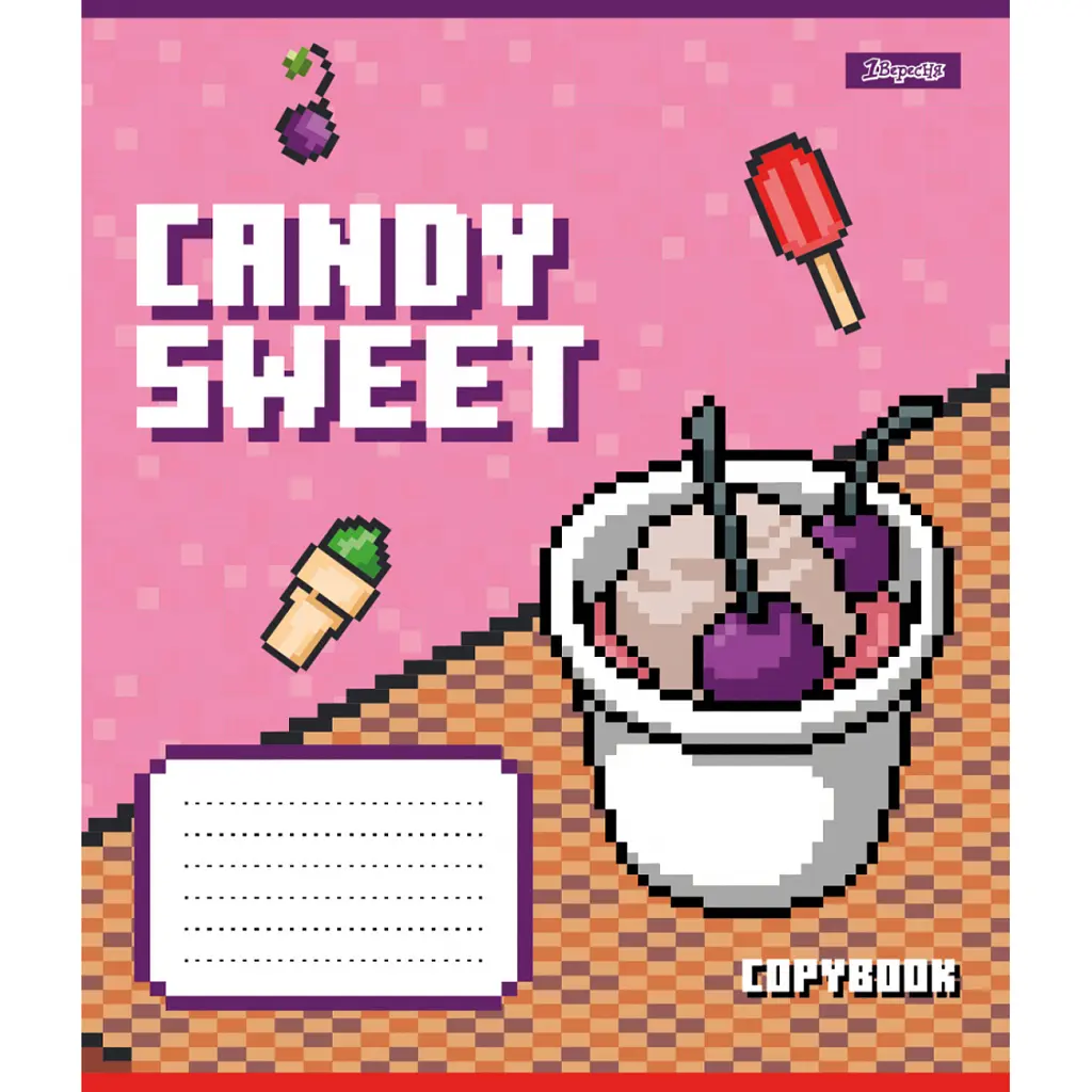 Зошит 1 вересня Candy sweet А5 12 аркушів лінія (767217), в асортименті - фото 2