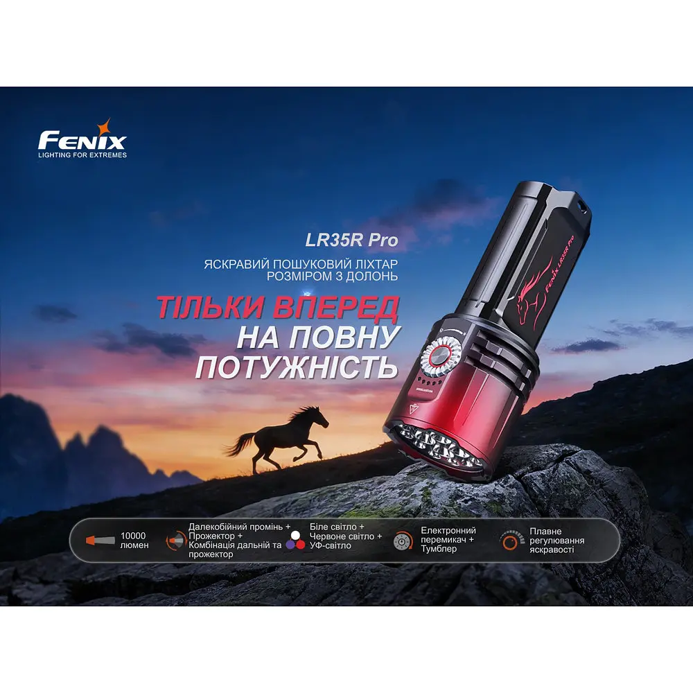 Ліхтар пошуковий ручний Fenix LR35R PRO | Лімітована серія - фото 7
