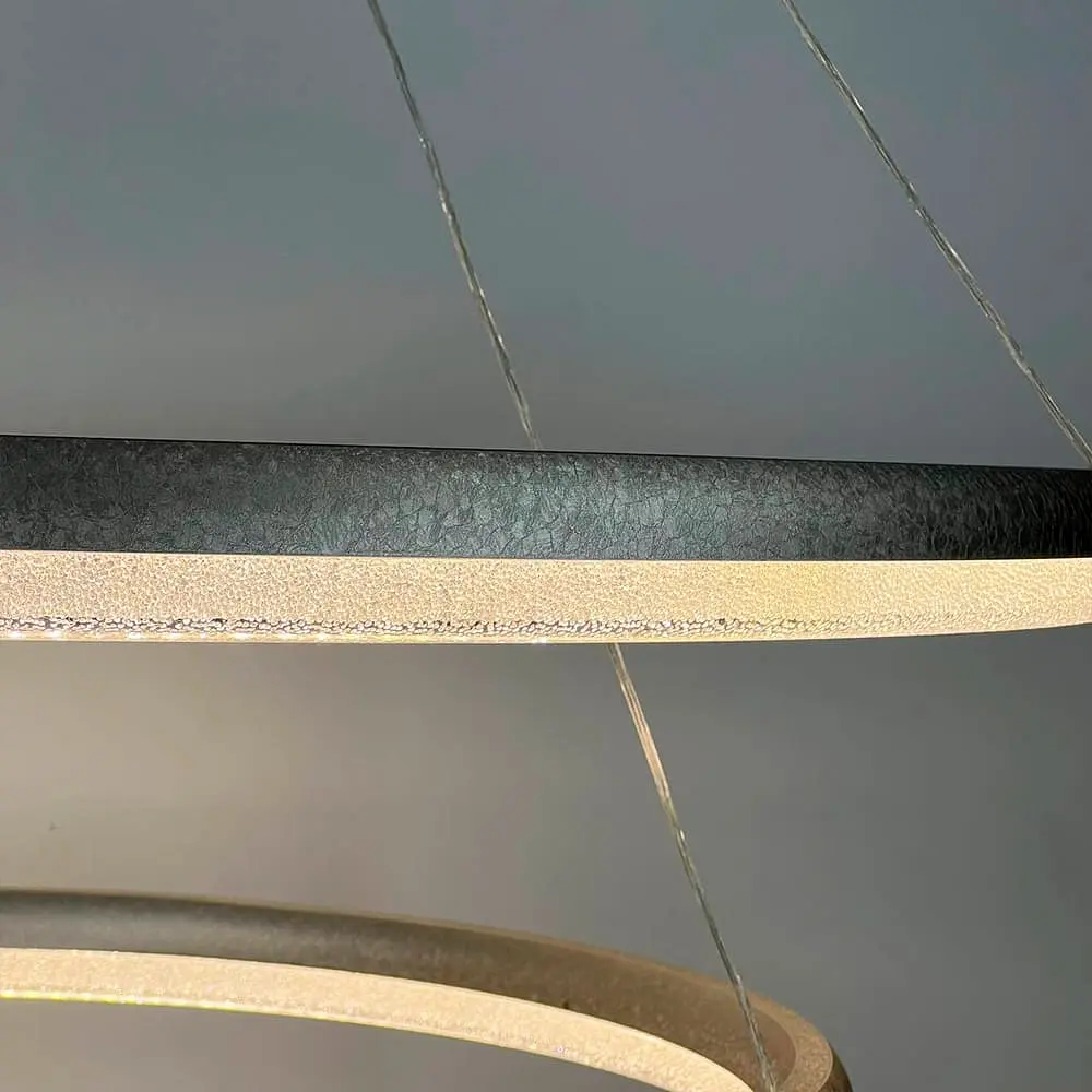 LED люстра подвесная в двойном кольцевом корпусе Ø 65+83 см Line F | Ст. MJ342-800+600 Ice Flower Silver - фото 3