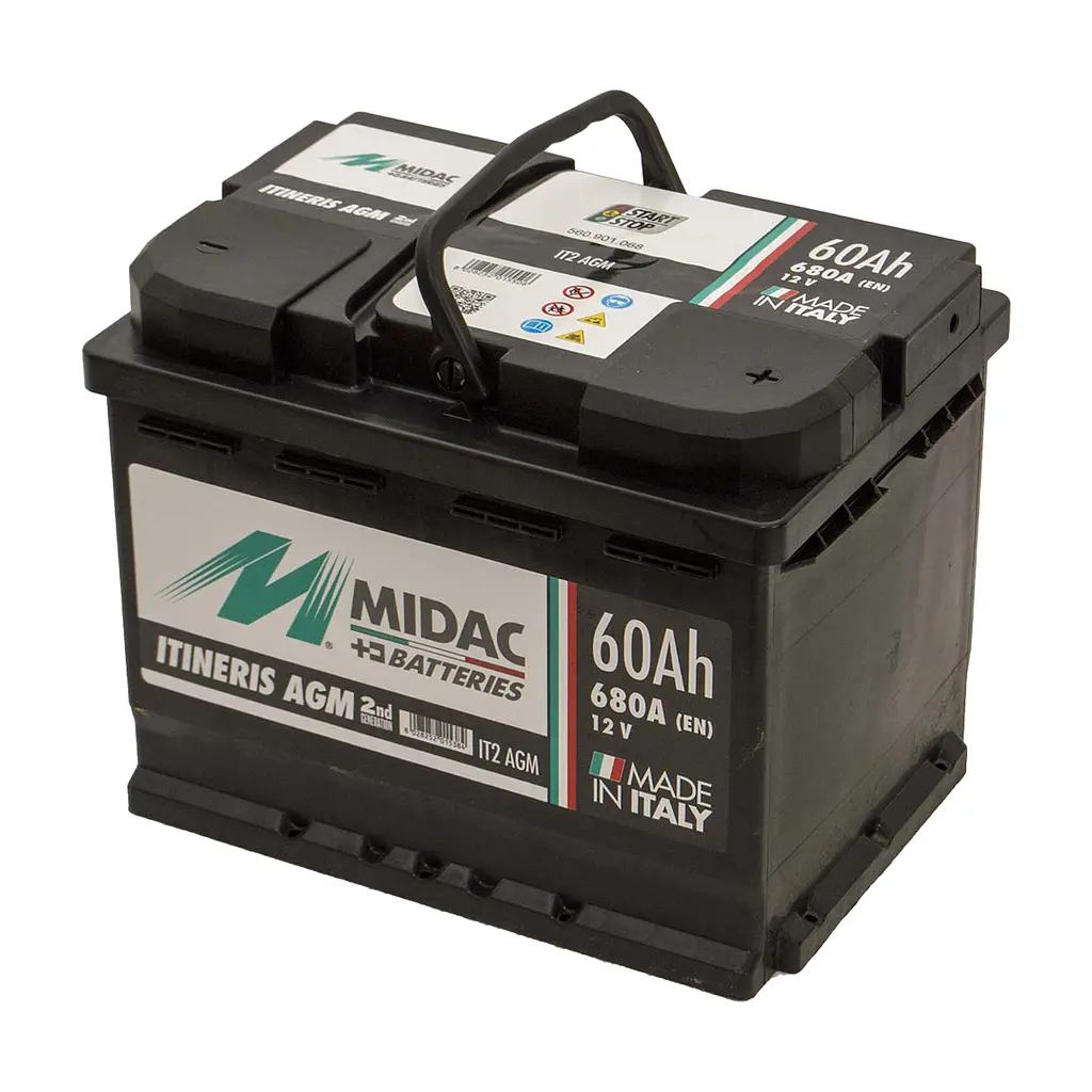 Аккумулятор 6СТ-60 Ah MIDAC ITINERIS START STOP AGM, 12V, 60Ah, R EN680А - фото 3