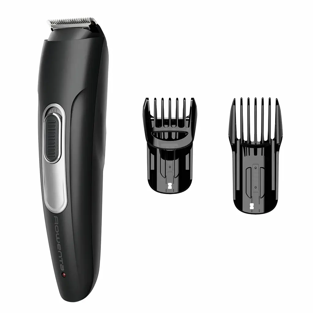 Триммер Stylis Easy, для бороды и усов, сеть+акум., насадок-2, сталь, черный ROWENTA teh0017760 - фото 2