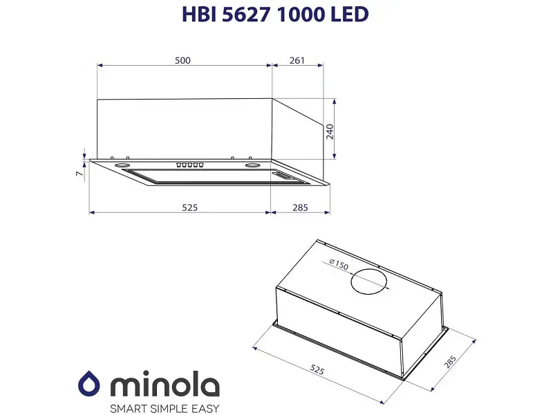 Витяжка Minola HBI 5627 IV 1000 LED - фото 8