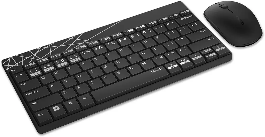 Комплект бездротової клавіатури та миша Rapoo 8000M Wireless Black - фото 2