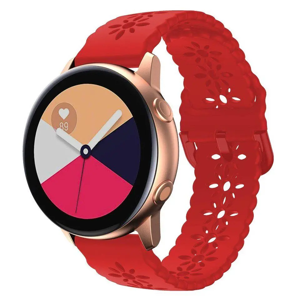 Силиконовый ремешок Flower для Xiaomi Amazfit GTS 2 2e 3 4 mini - красный ширина крепления 20мм Watchbands (W32-6WB23969021) - фото 2