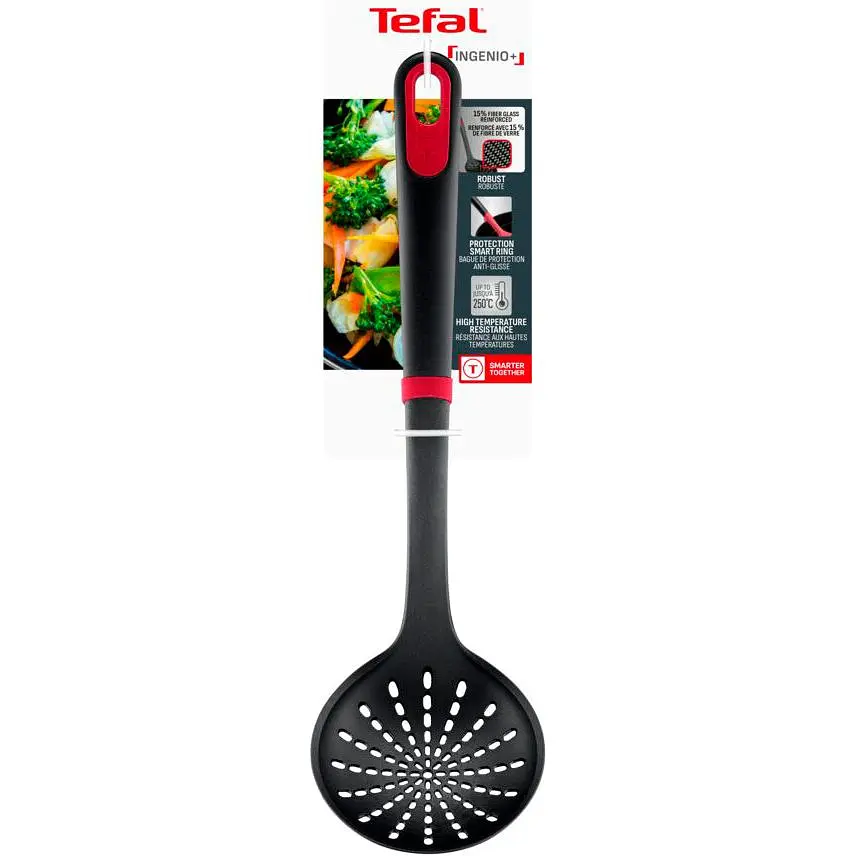 Шумовка Tefal INGENIO+ 30 см черно-красная (K1984334) - фото 2