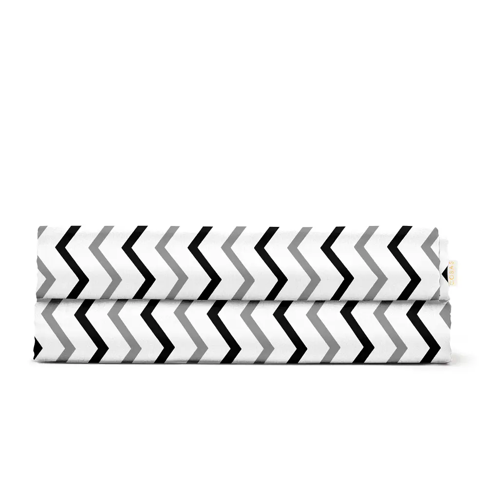 Простирадло Cosas полуторне 155х240 grey zigzag cs3, чорний (ZigGreyBlack_155) - фото 4