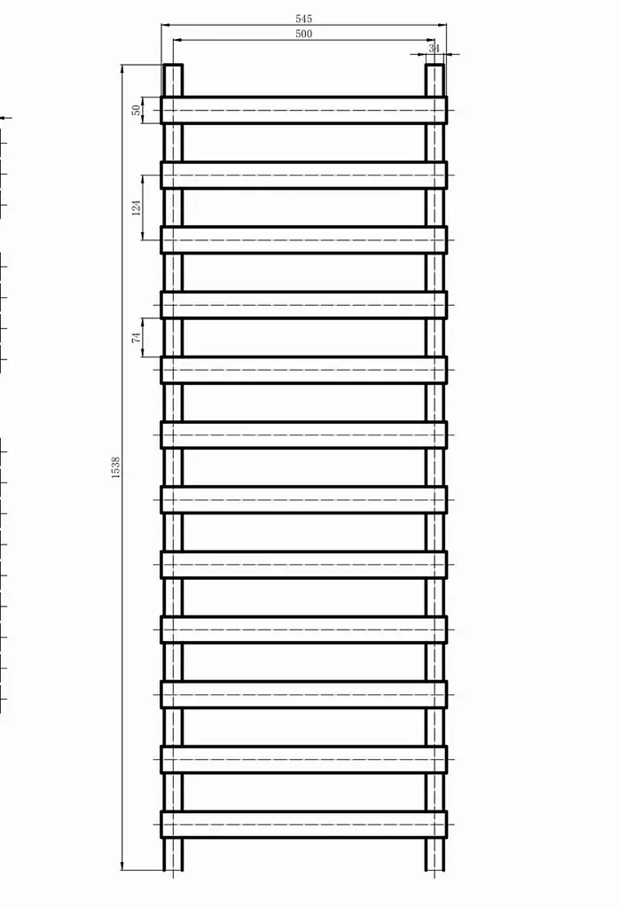 Дизайнерська рушникосушка Arttidesign Menton 12/1500 сіра матова, Сірий - фото 2