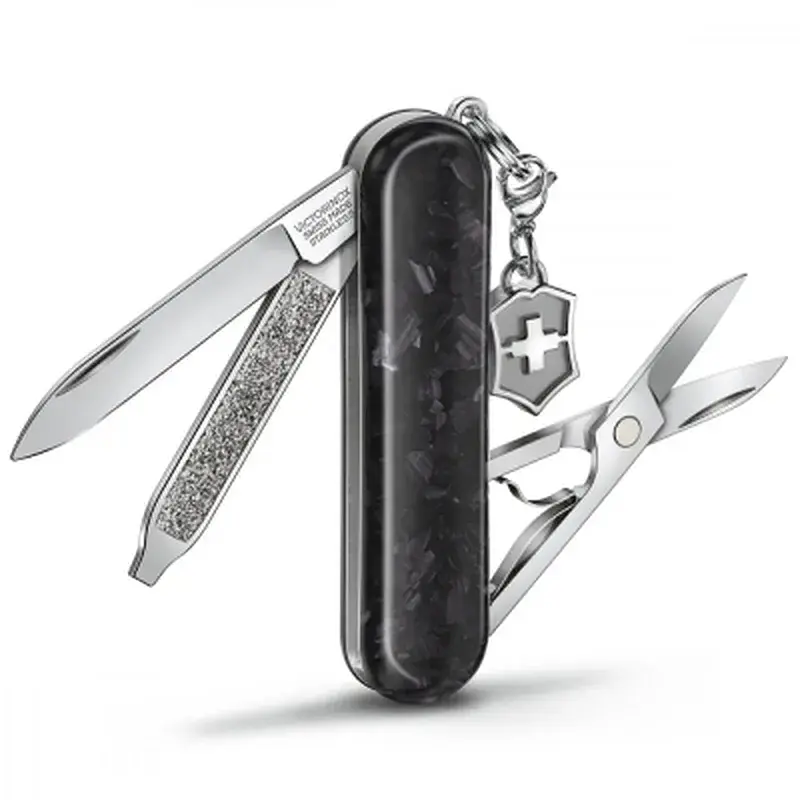 Ніж Victorinox Classic SD Brilliant Carbon + брелок-лого (0.6221.90) - фото 2