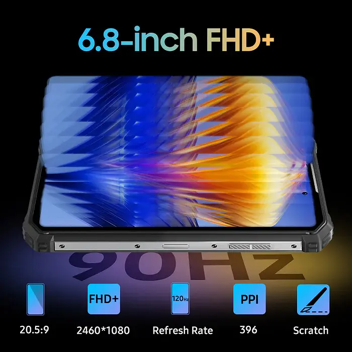 Смартфон Oulitel WP19pro 678” FHD+ /8GB/256GB/ Helio G99/22000mAh/64+20Мп/IP69K/ NFC/Black - фото 8