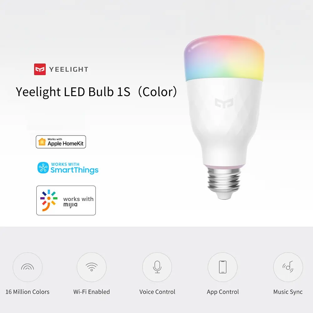 Лампа Yeelight LED Smart Bulb 1S (Сolor) YLDP13YL / YLDP133EU - фото 5