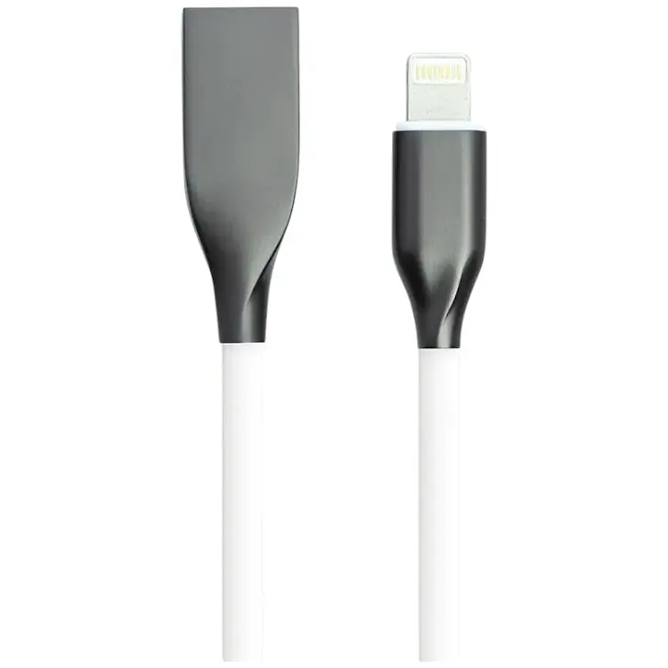 Кабель PowerPlant CA910755 Silicon cable USB - Lighting 2м White