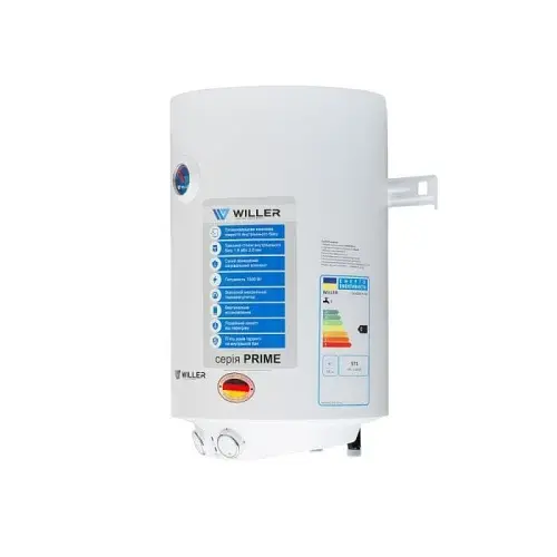Водонагрівач Willer EV50DR Prime, White, 1500W, 50 л, вертикальний, "сухий" тен, механічне управління, терморегулятор, термозахист, IPX4 - фото 3