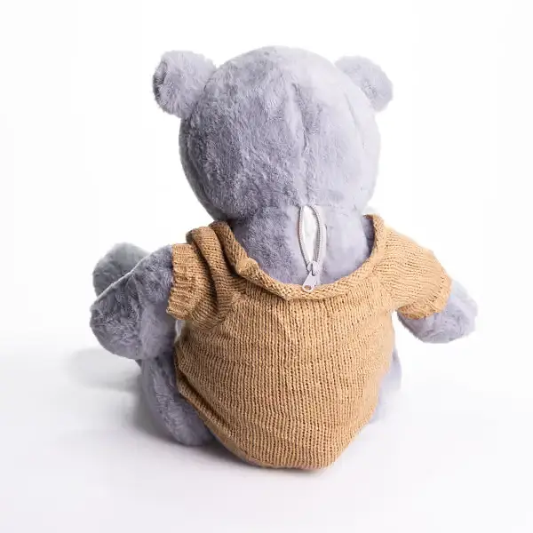 Мягкая игрушка с пледом 110х140 см Мишка Тедди в коричневом свитере серый детский плюшевый плед игрушка подушка детская ТМ COLORFUL HOME 509-35GBR - фото 4