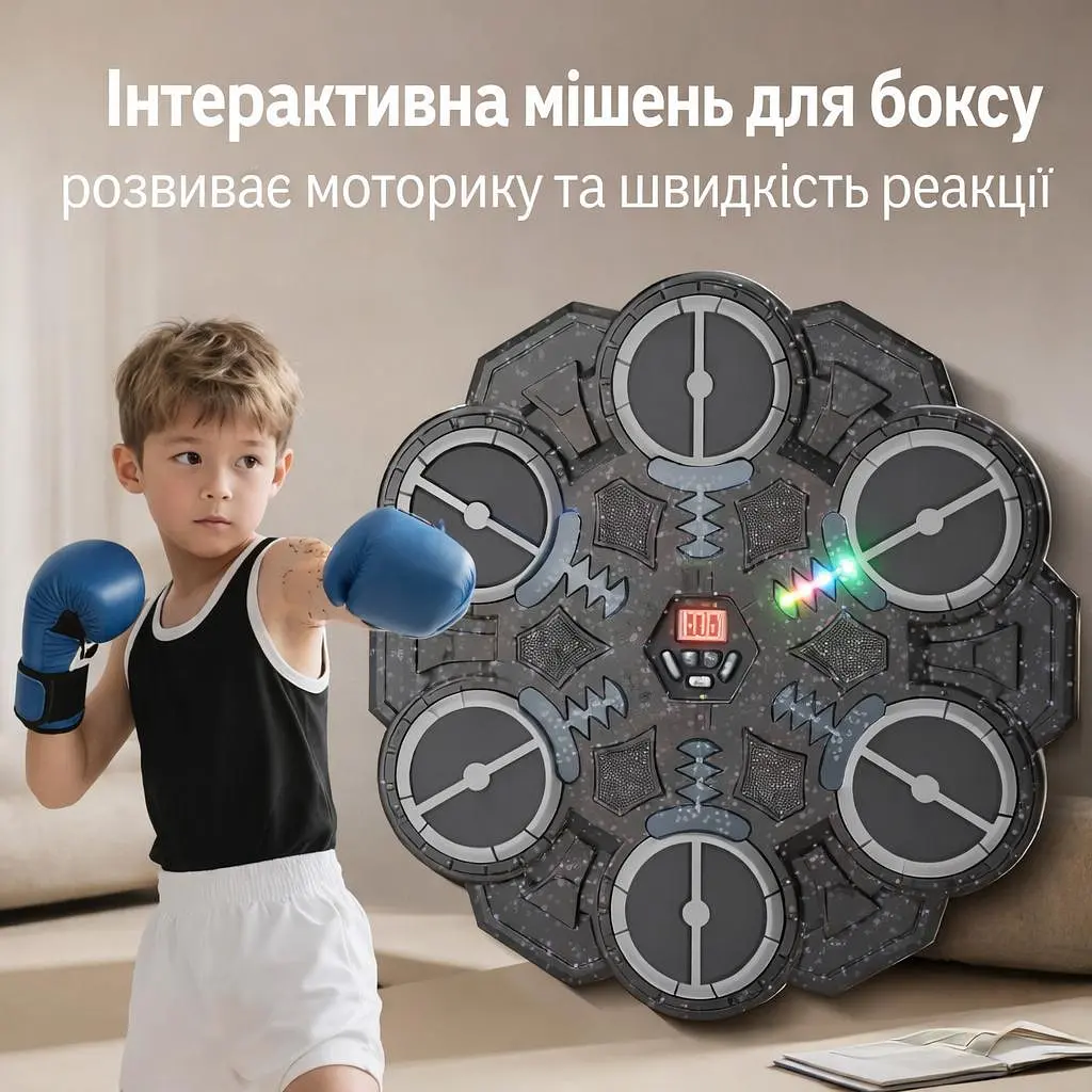 Інтерактивний боксерський тренажер настінна мішень з Bluetooth та рукавичками - фото 4