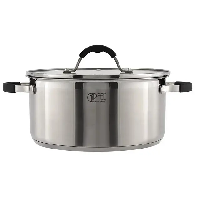 Каструля з кришкою Gipfel Metropole GP-1735 5.2 л 24 см срібляста - фото 2