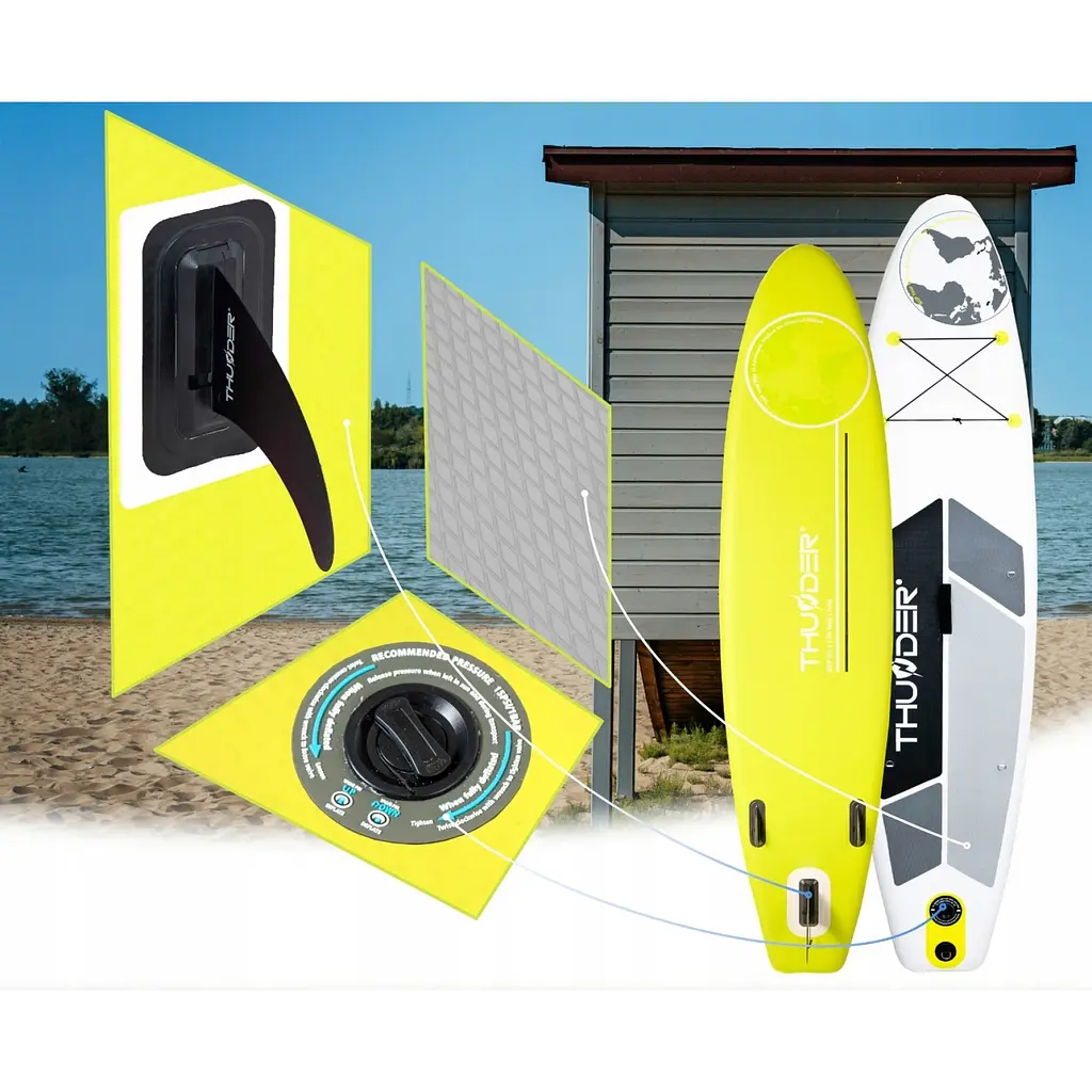 Надувна дошка SUP THUNDER Planet 320 см з веслом Lime - фото 3