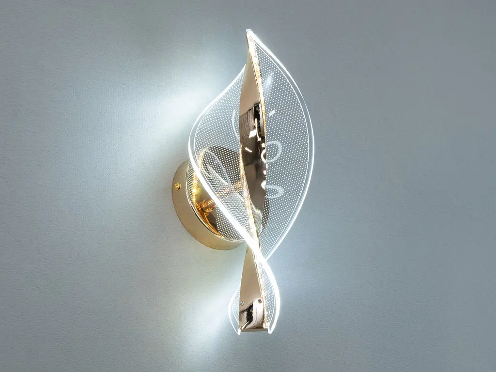 Бра настенное LED Diasha F3851-1 6W 330lm 220V золото акрил металл для дома - фото 3