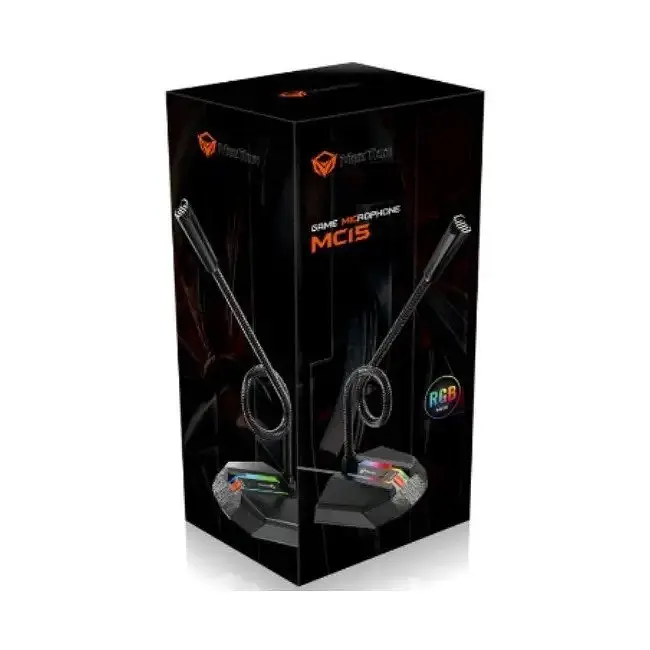 Настольный USB-микрофон MeeTion MT-MC15 с подсветкой RGB 5В Гусиная шея на 360 градусов Черный - фото 7