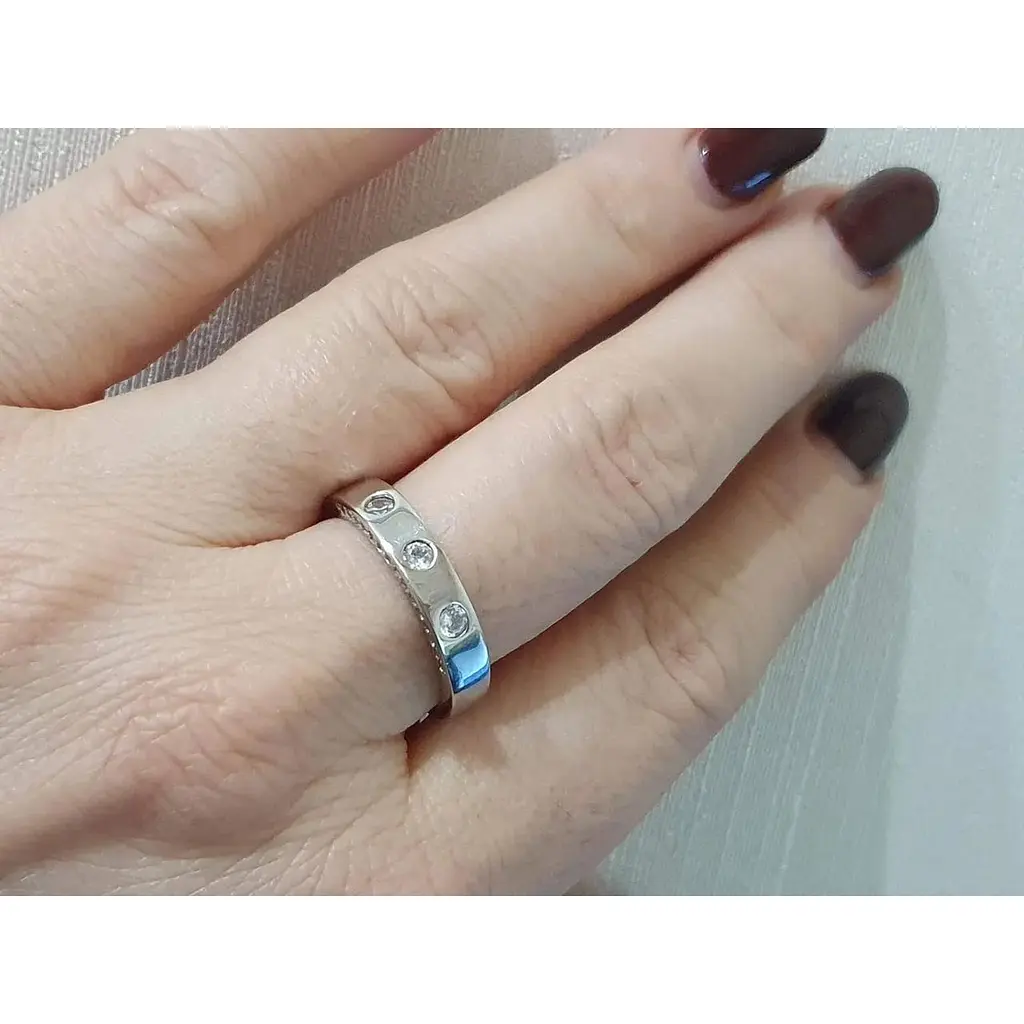 Срібне кільце TOP Silver з фіанітами. 9510160Б 18 - фото 2