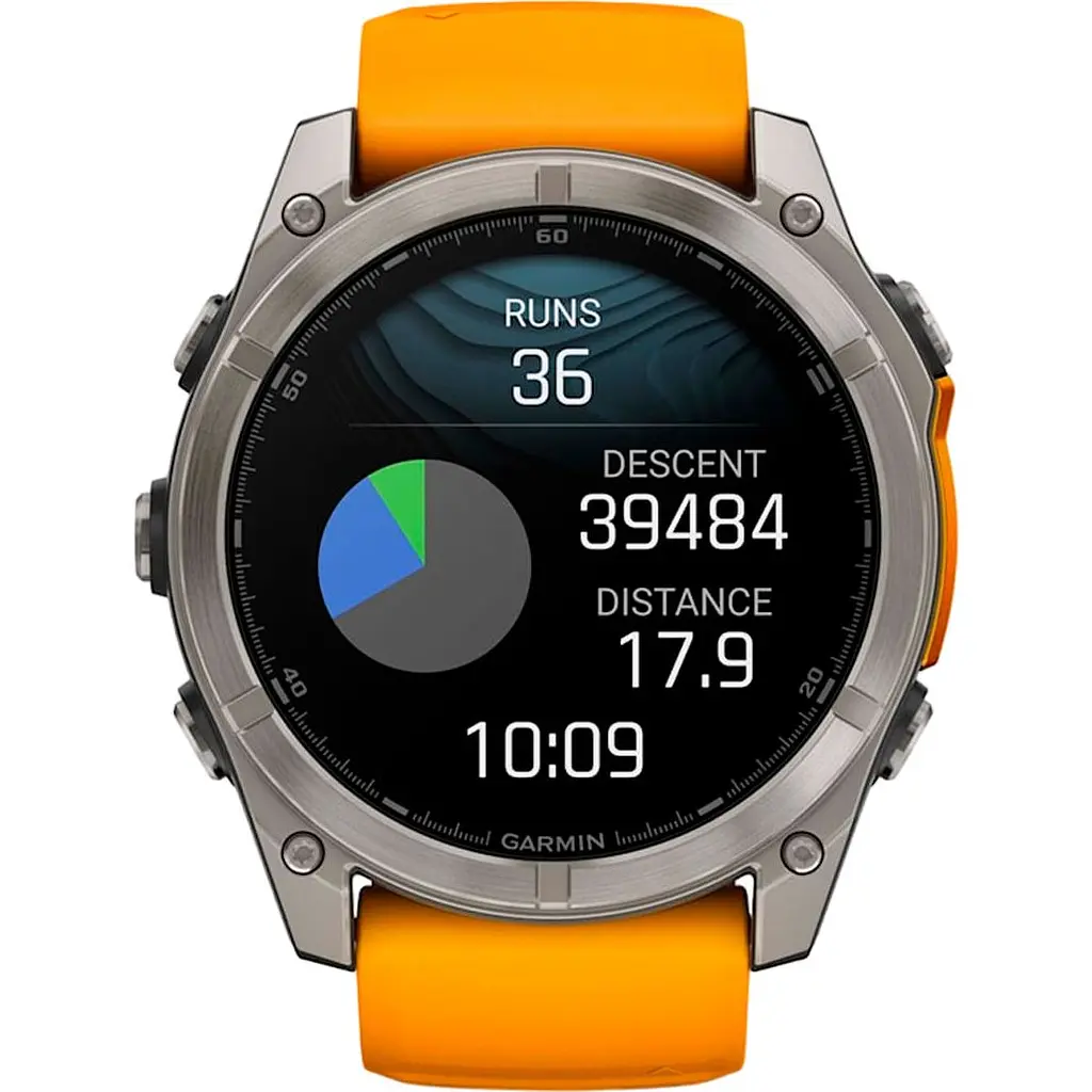 Смарт-годинник Garmin Fenix 8 AMOLED Sapphire 51mm Titanium with Spark Orange/Graphite Silicone Band (010-02905-10) [115048] - фото 11