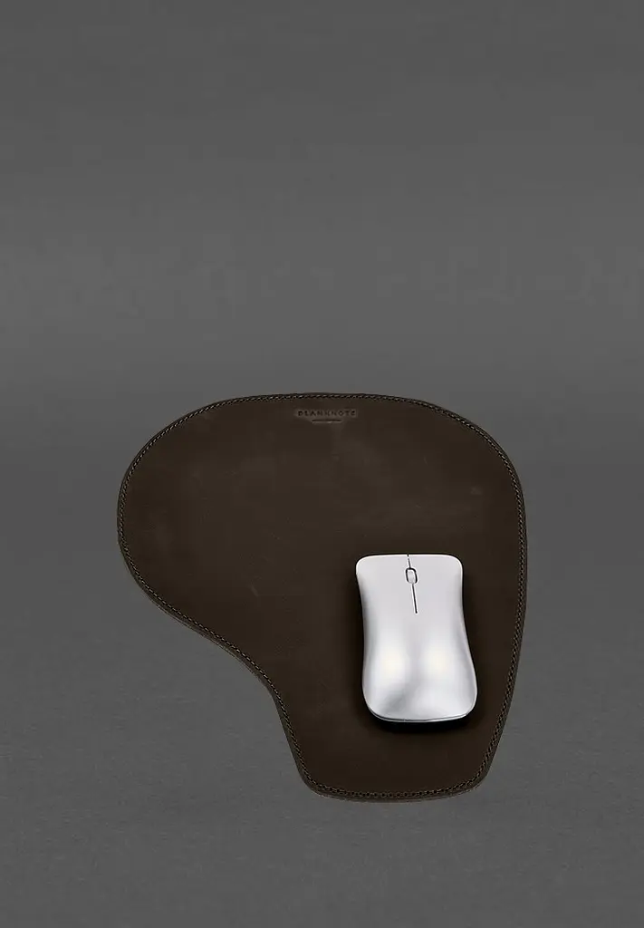 Коврик для мышки "Грушка" из натуральной кожи темно-коричневый Crazy Horse - фото 4