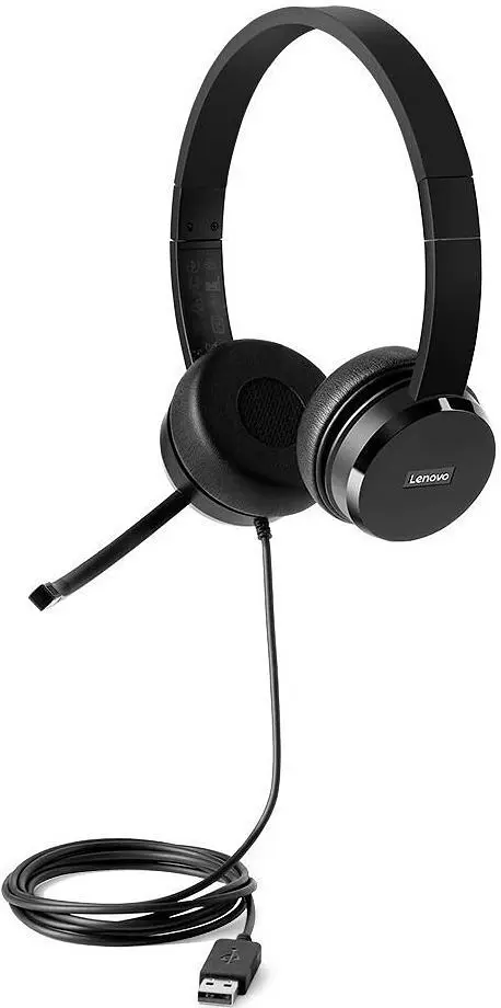 Гарнитура Lenovo ПК стерео On-ear 100 USB 1.8 м черный (4XD0X88524) - фото 5