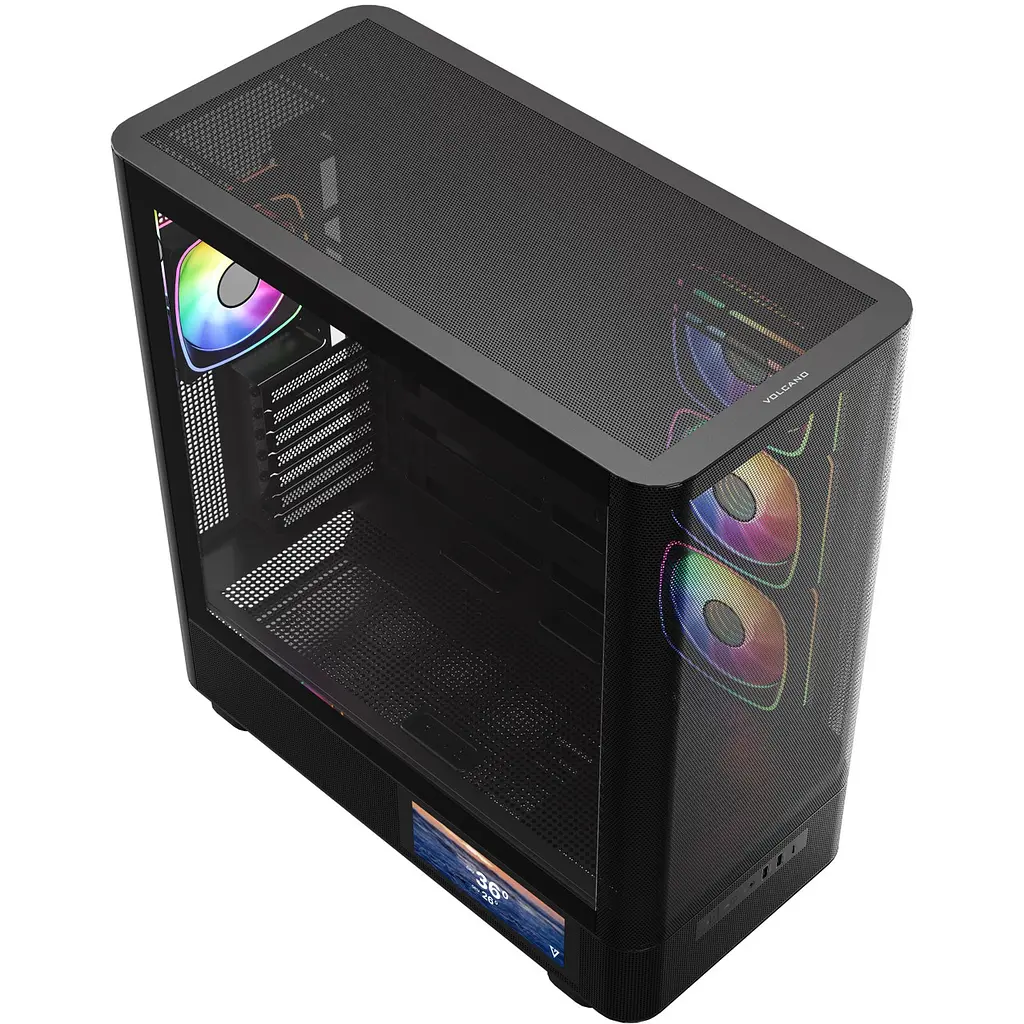 Корпус Modecom VOLCANO AQ400 ARGB MIDI SIDE LCD 6,2”, 4x120mm fans ЧОРНІЙ без Блок живлення ATX - фото 7