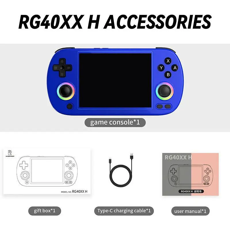 Ретро игровая приставка Anbernic RG40XX H 64GB Blue [115724] - фото 3