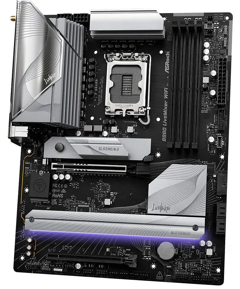 Материнская плата AsRock B860 LiveMixer WiFi (B860 LiveMixer WiFi) (Socket 1851, Intel B860, ATX) - фото 3