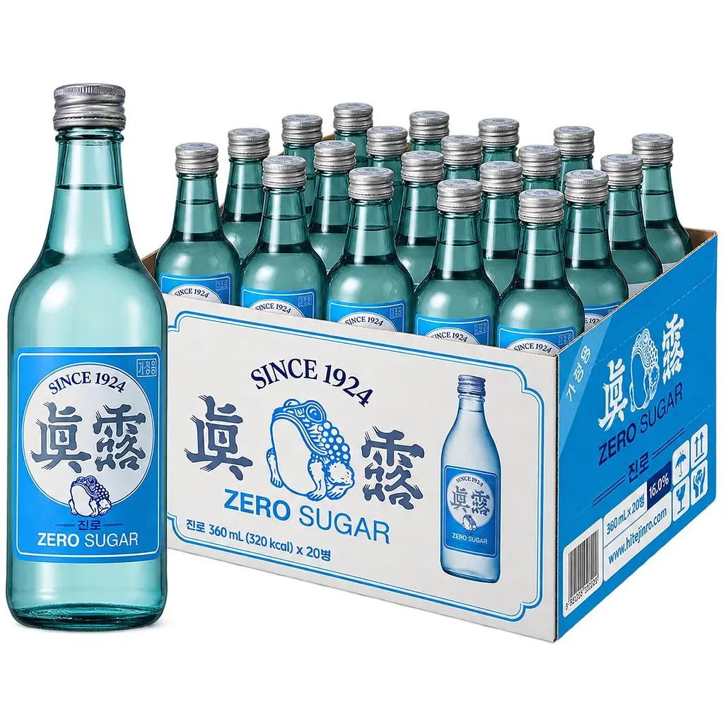 Соджу Jinro Is Back Zero Sugar 16% 20 шт. х 360 мл