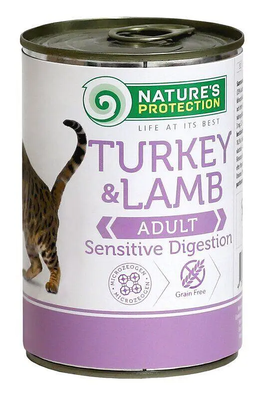 Вологий корм для котів з індичкою з чутливим травленням Nature's Protection Sensitive Digestion, 400г