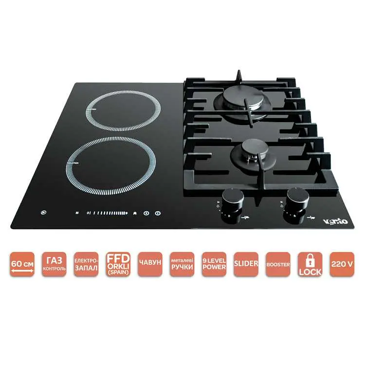 Варочная поверхность Ventolux HG622 B9G CS I комбинированная BK - фото 11