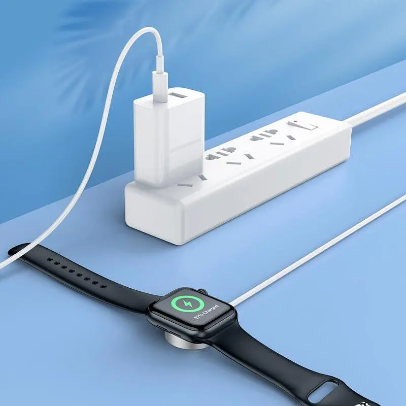 Зарядка Qi HOCO Wireless charger Type-C для iWatch CW39C usb-c выход для 1-7/SE Series белая - фото 9