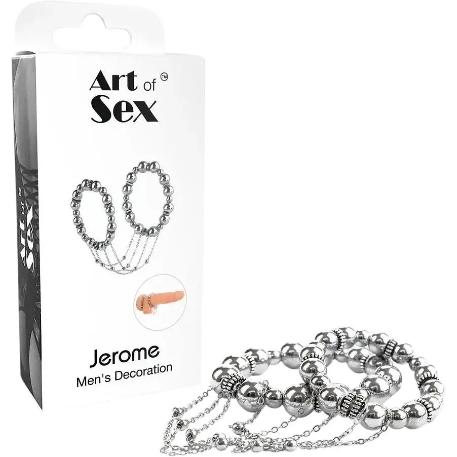 Сексуальное украшение на пенис и машонку Art of Sex Jerome серебро - фото 3