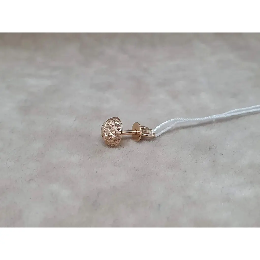 Золотая моносерьга-пуссета Favoritum с алмазной гранью. 210147_7/1_А - фото 5