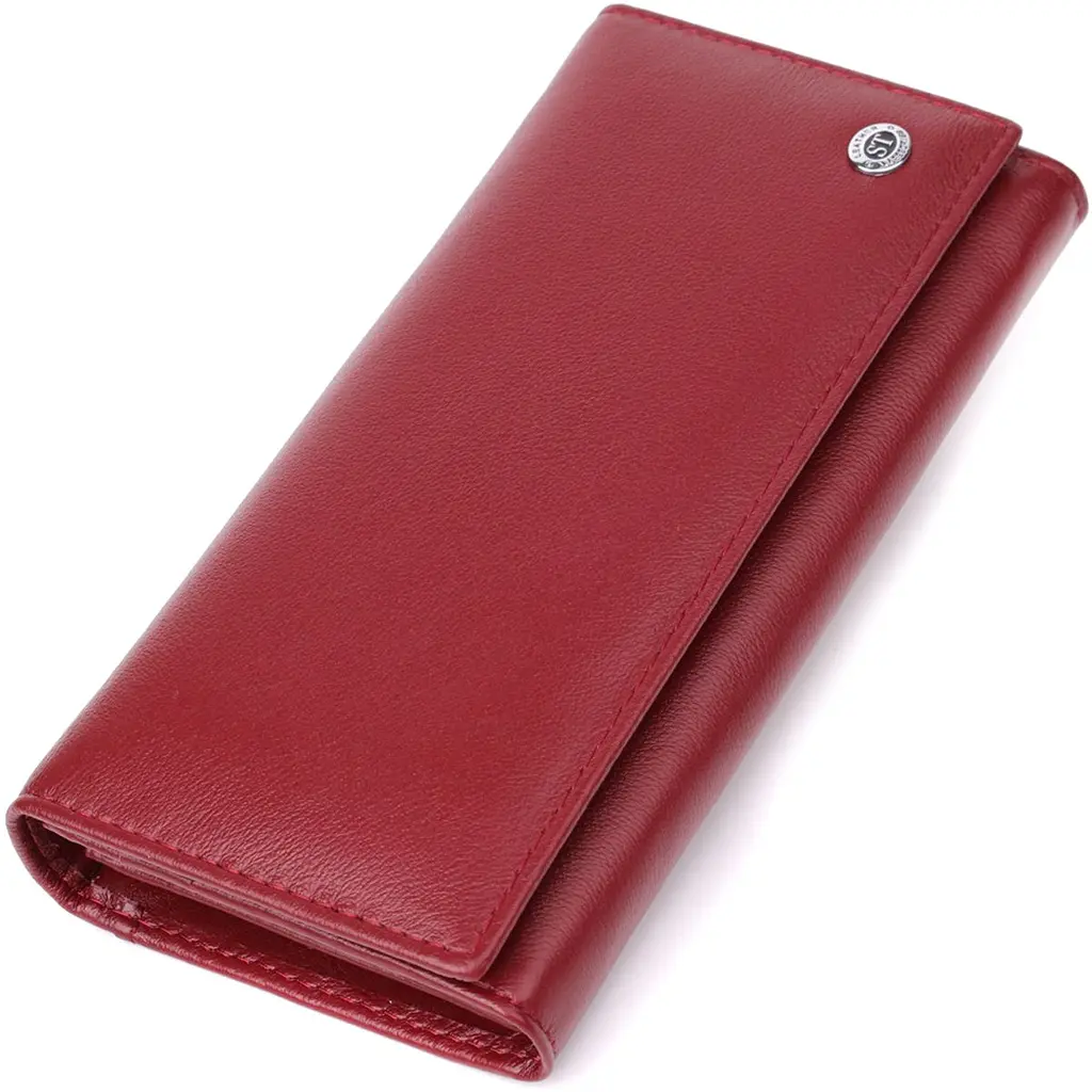 Місткий жіночий гаманець із натуральної шкіри ST Leather 23089 бордовий - фото 4