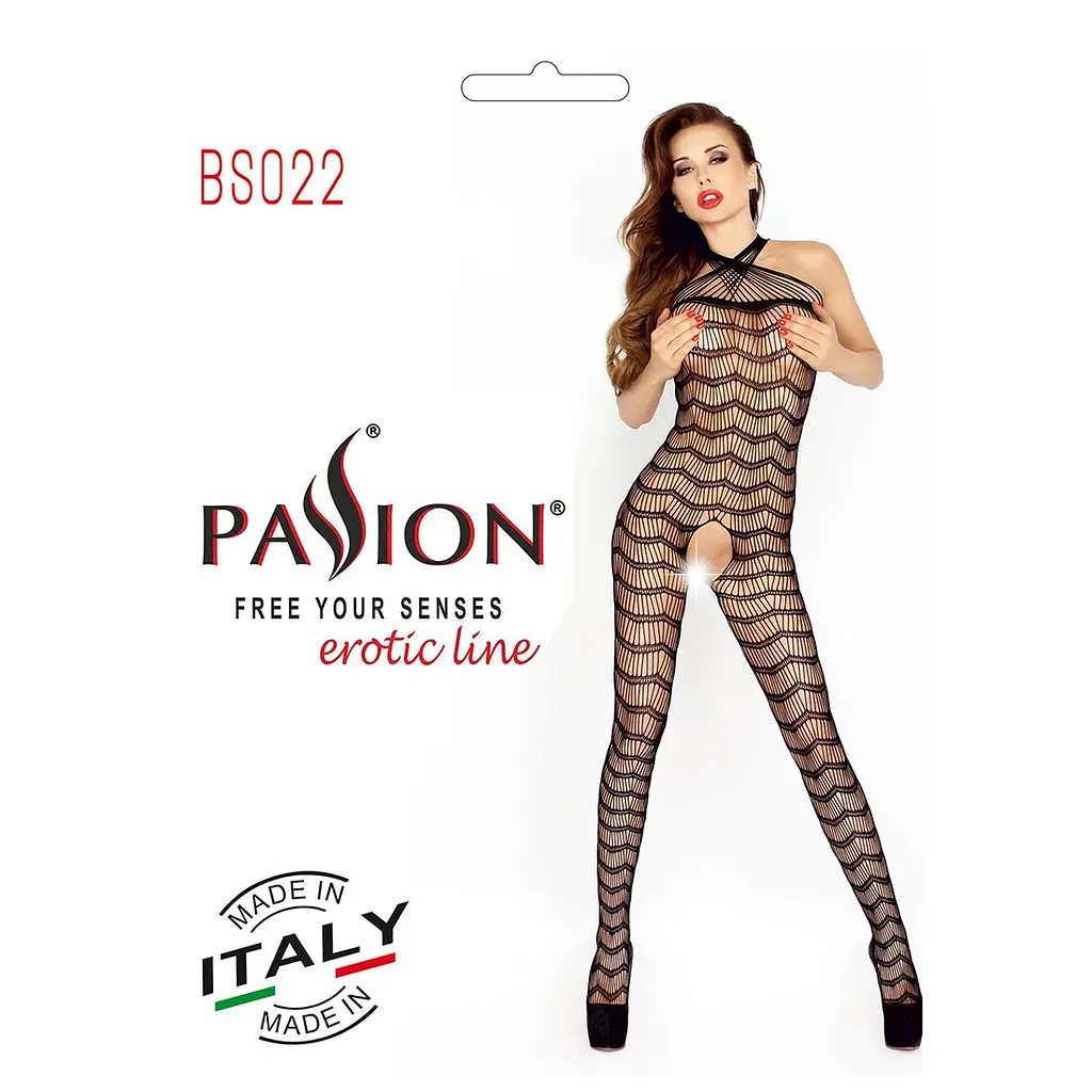Бодістокінг Passion BS022 black, комбінезон - фото 6