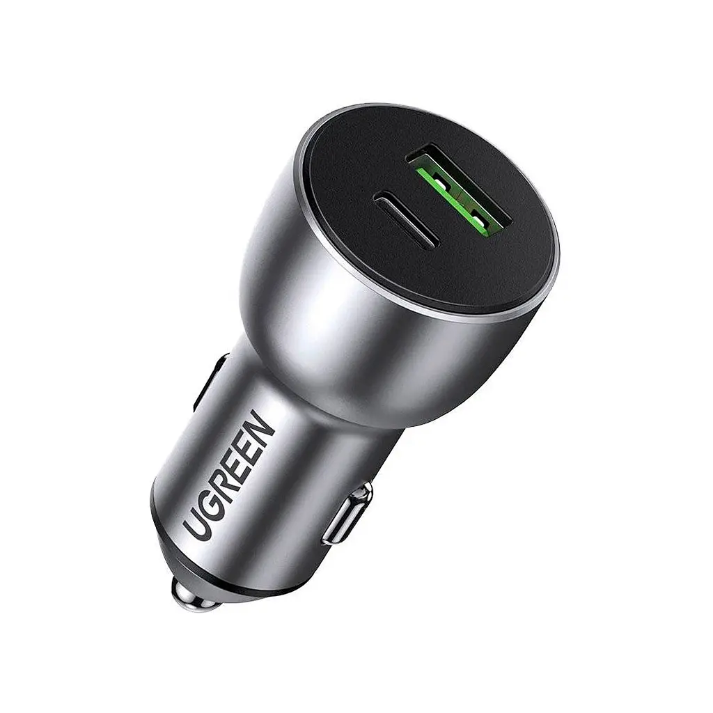 Зарядний пристрій Ugreen 1xUSB-C + 1xUSB QC 3.0 60 Вт CD213 сірий (60980)