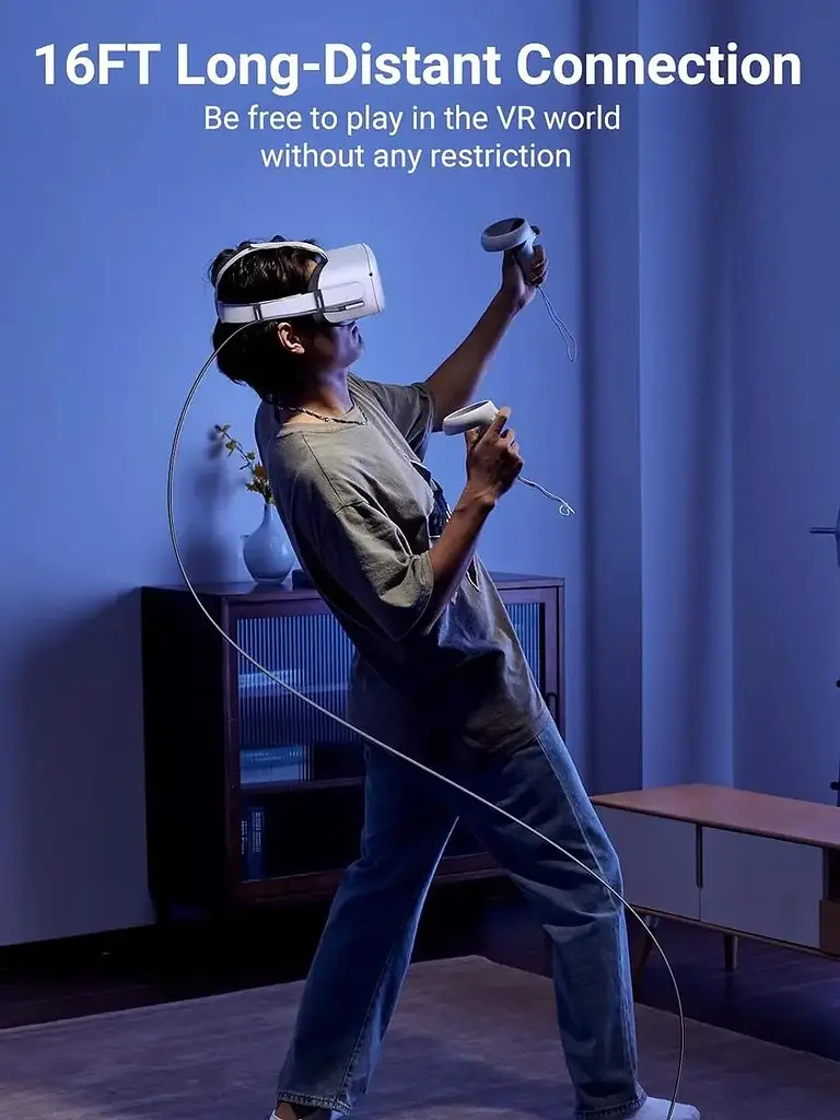 Кабель кутовий для VR - Ugreen US551 Right Angle USB-C to USB-C VR Link Cable 5 метрів (6957303896295) - фото 9