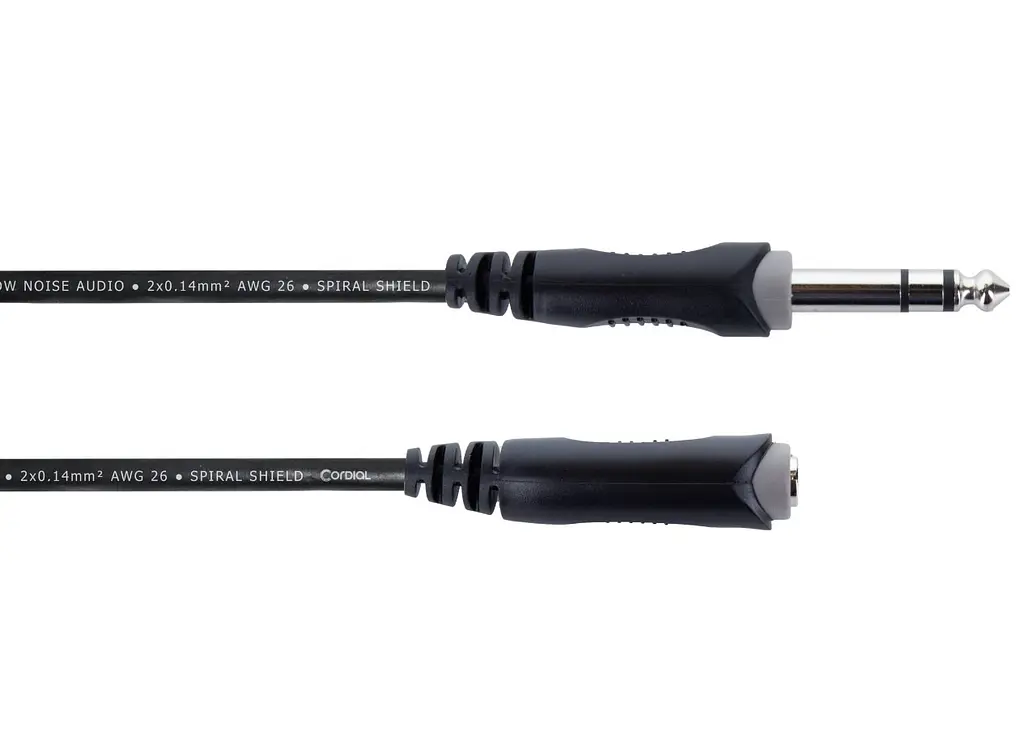 Балансный аудио кабель удлинитель Jack 6,3 stereo Male — Jack 6,3 stereo Female Cordial EM 5 VK 5м - фото 2