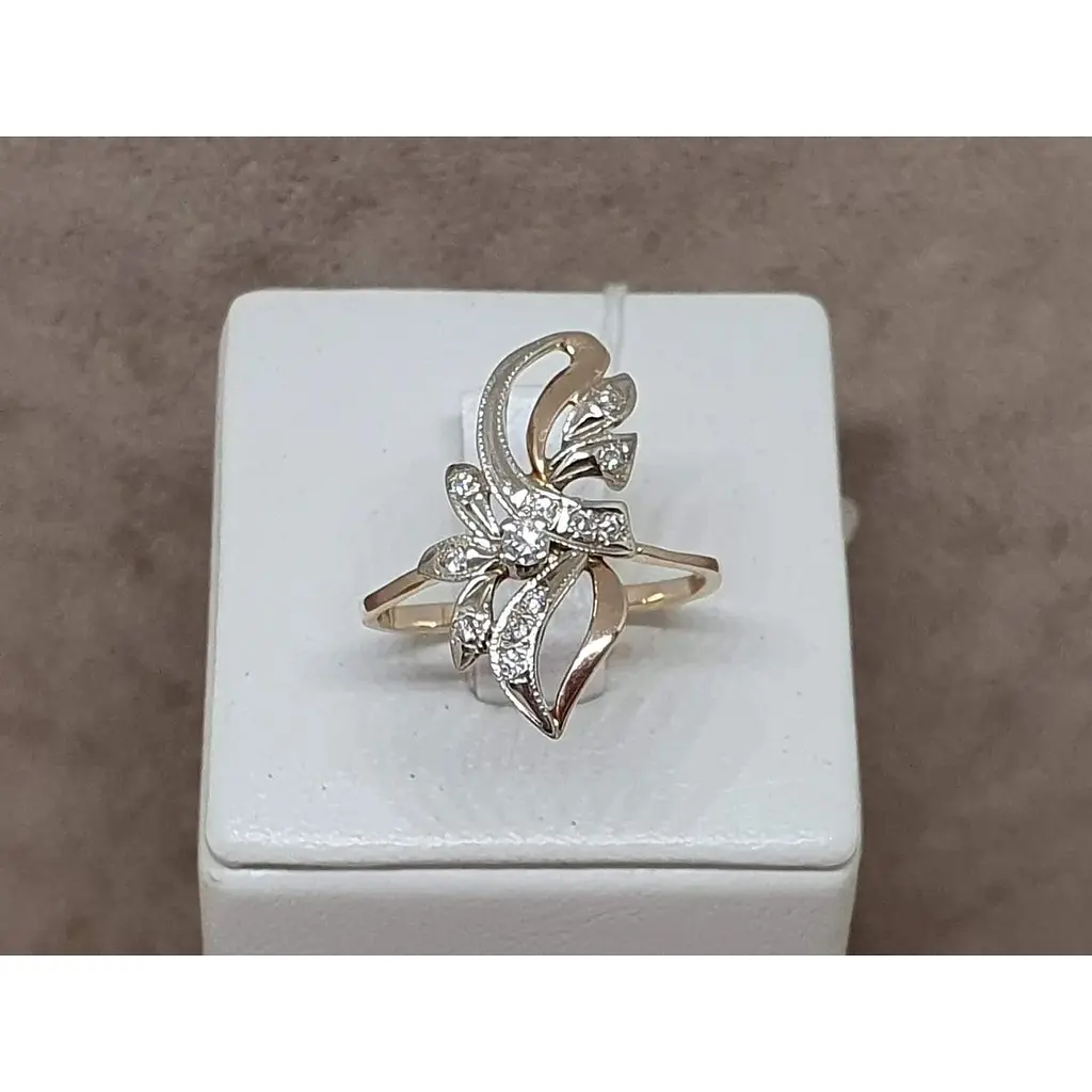 Золоте кільце Гаразд з діамантами. 302403 19 - фото 4