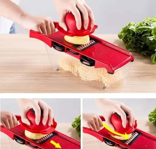 Овочерізка - мультислайсер Mandoline Slicer 6 in 1 · Тертка – шатківниця для овочів та фруктів з контейнером - фото 2