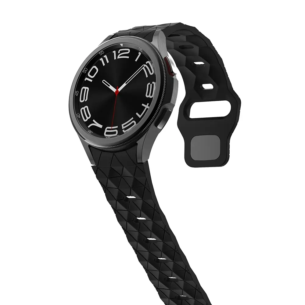 Ремінець силіконовий Samsung Galaxy Watch 4 5 6 7 BeWatch Чорний (0140309) - фото 5