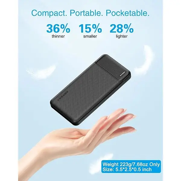 Портативний зарядний пристрій AsperX ємністю 10000 мАг USB C Output швидкий упаковка з 2 шт. - фото 2